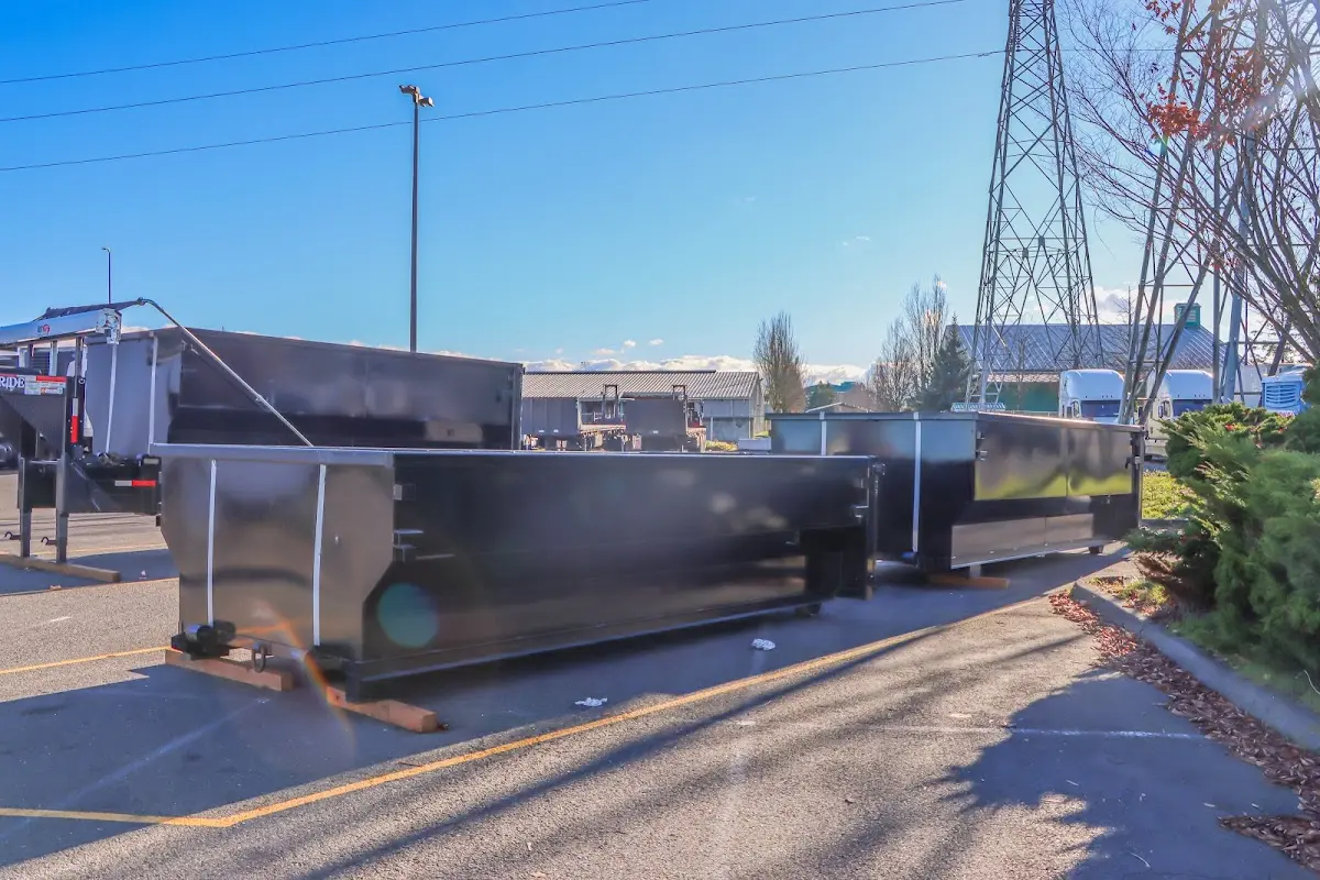 Roll-off dumpster ready for waste disposal at job site for 30 Yard Dumpster Rental in Auburn Hills